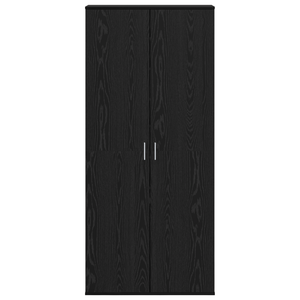 Highboard Rovere Nero 80x39x178 cm Legno Ingegnerizzato