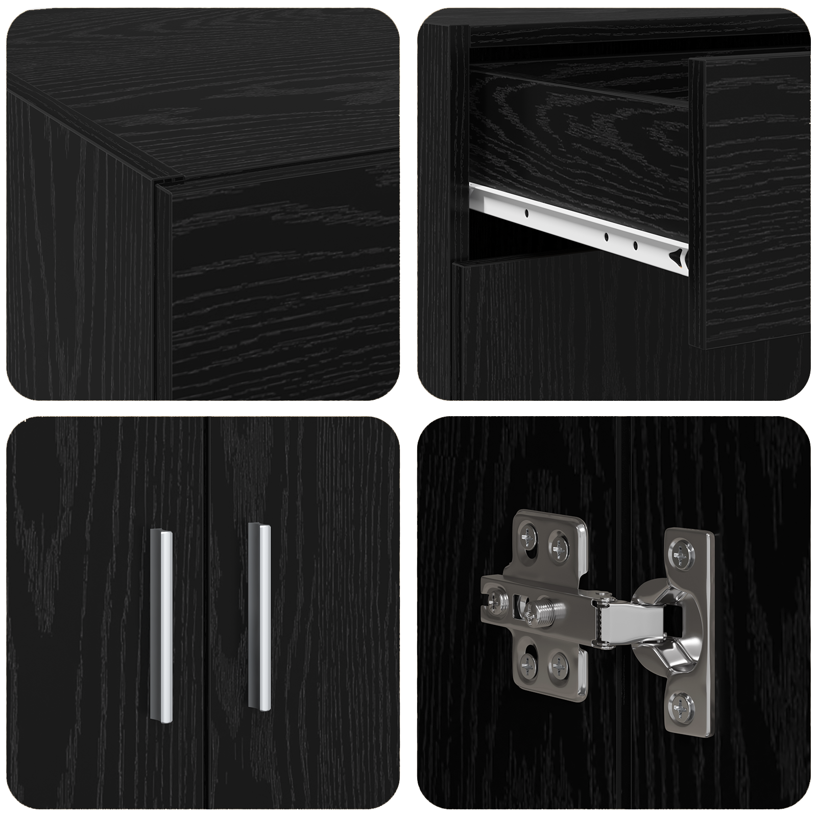 Armadio da stoccaggio Rovere Nero 80x42.5x93.5 cm Legno ingegnerizzato