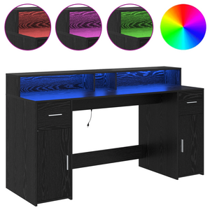 Scrivania Rovere Nero 160x55x91 cm Legno ingegnerizzato