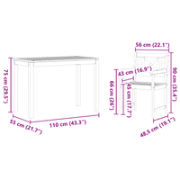 Sedie da giardino 2 pz 56x56x90 cm Legno massello di acacia