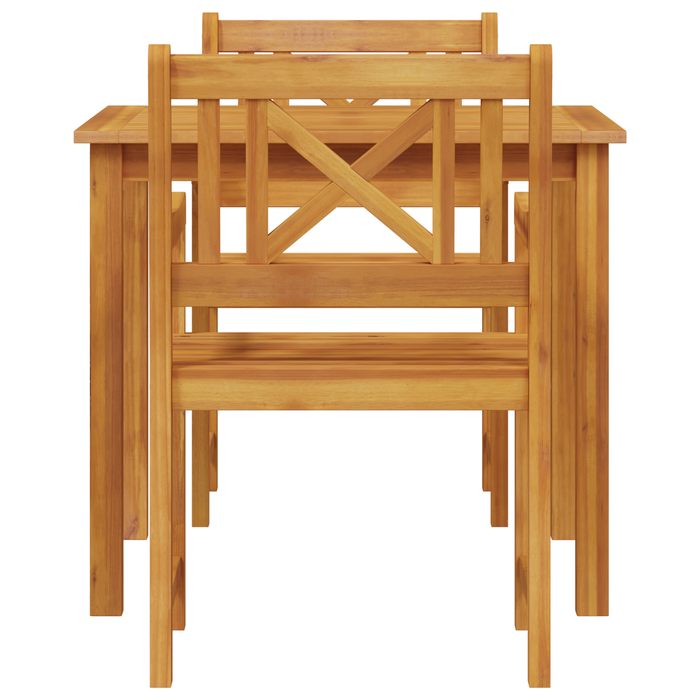 Set da pranzo giardino  in legno massello di acacia da 3 pezzi