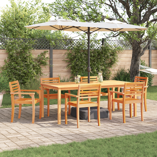 Set da pranzo da giardino 9 pezzi in legno di acacia massello