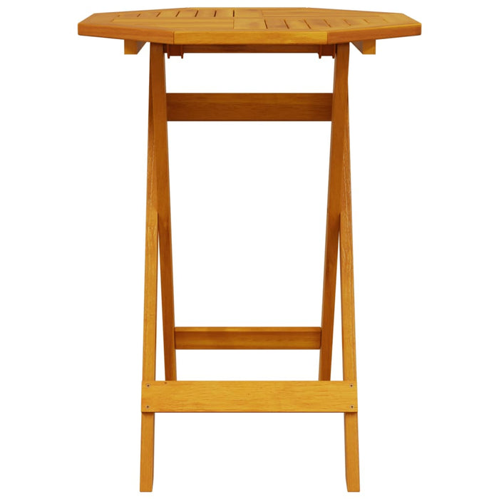 Set Bistro Pieghevole a 3 Pezzi in Legno Massello di Acacia