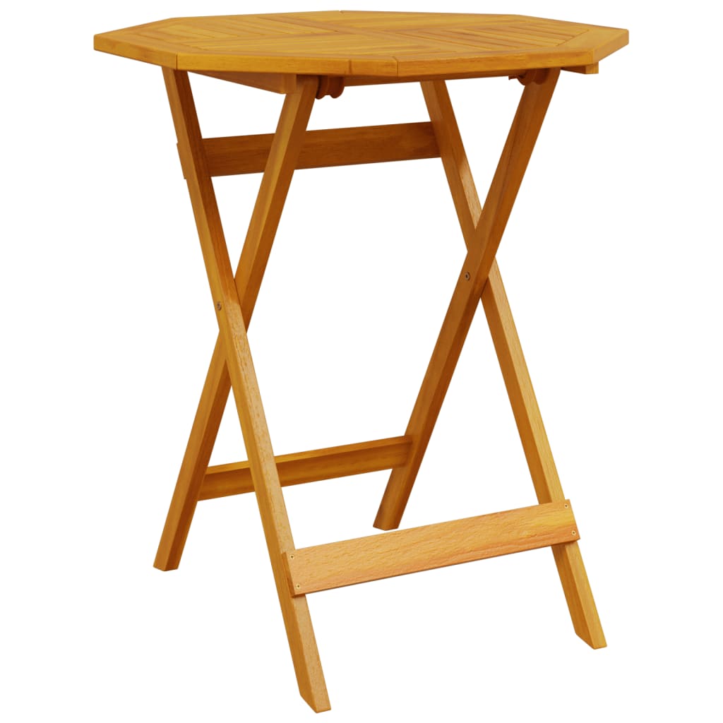 Set Bistro Pieghevole 3 Pezzi in Legno Massello di Acacia