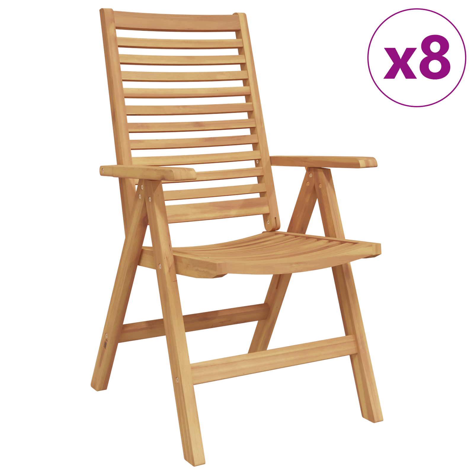 Sedia da giardino  Pieghevole 8 pz Legno massello di teak