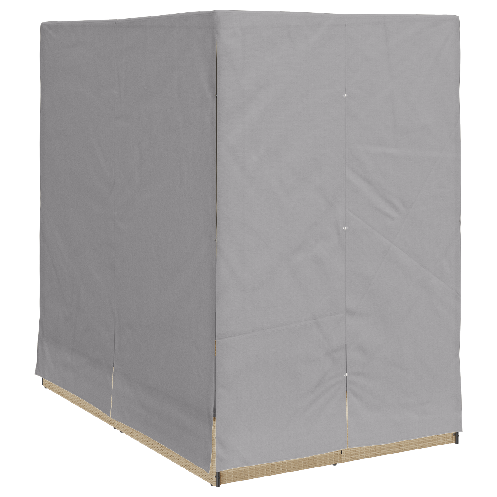 lettino da sole doppio Set di 2 Beige e grigio chiaro Polyrattan