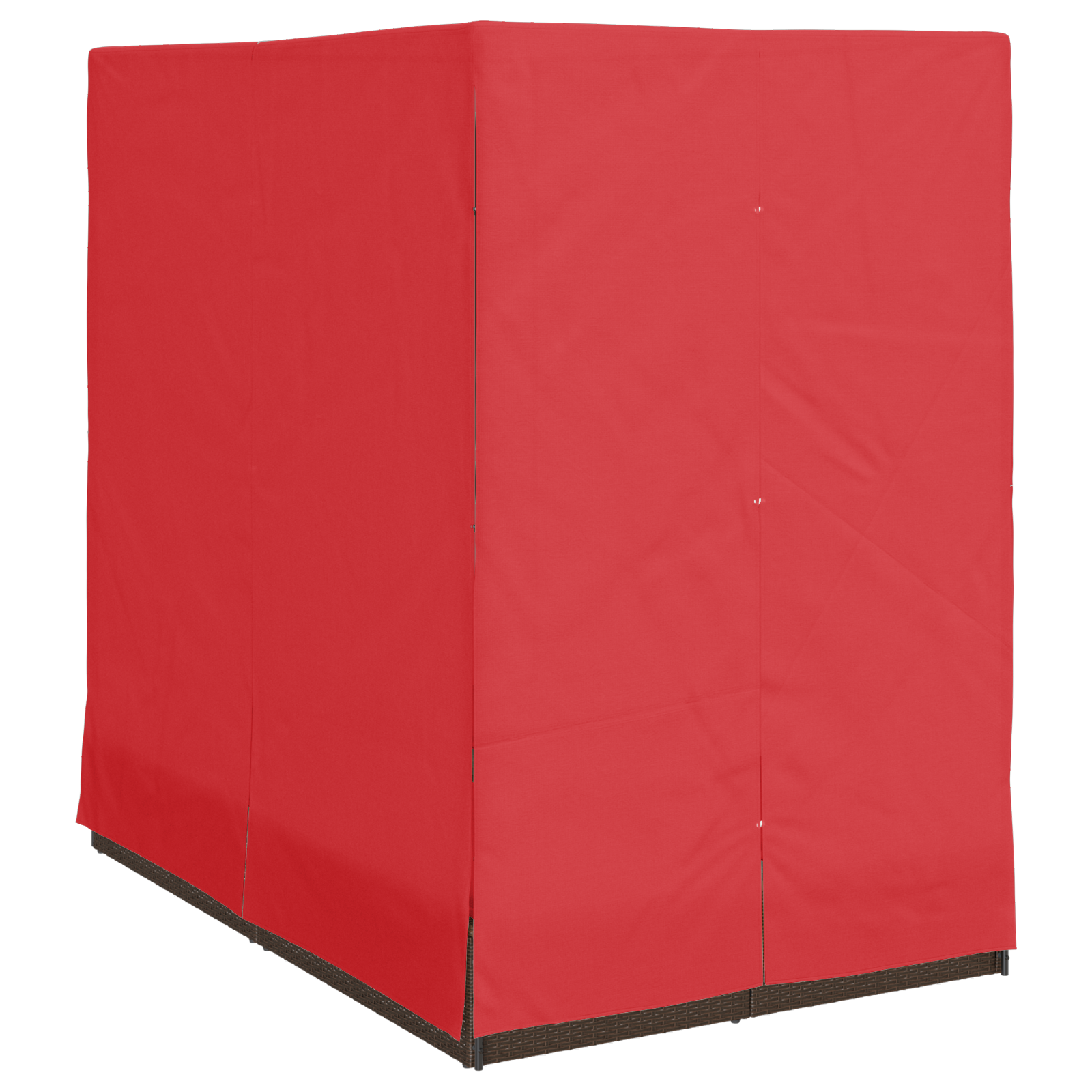 lettino da sole doppio Set di 2 Marrone e rosso Rattan e poliestere