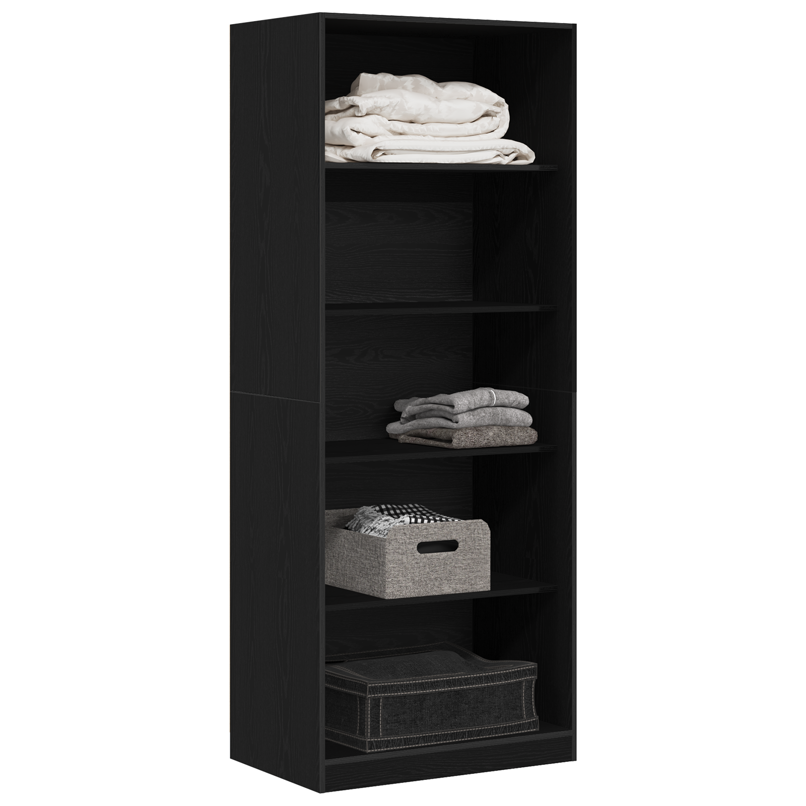 Armadio Rovere Nero Set di 2 Rovere Nero Truciolare