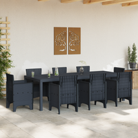 Tavolo da Giardino Antracite 250x100x73 cm Poly Rattan