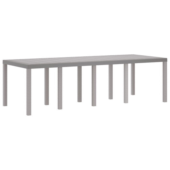 Tavolo da Giardino Grigio Chiaro 250x100x73 cm Polyrattan