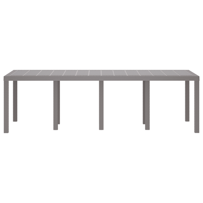 Tavolo da Giardino Grigio Chiaro 250x100x73 cm Polyrattan