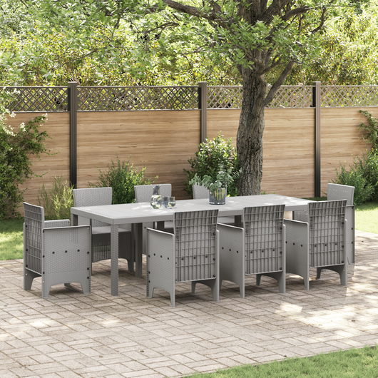 Tavolo da Giardino Grigio Chiaro 250x100x73 cm Polyrattan
