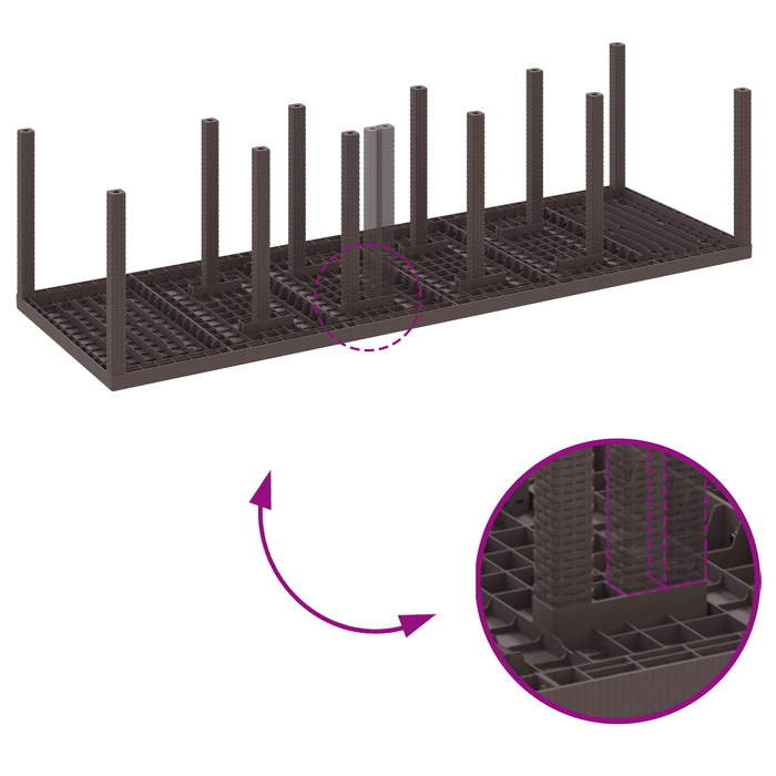 Tavolo da Giardino  Marrone 300x100x73 cm Polyrattan