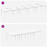 Tavolo da Giardino Bianco 300x100x73 cm Poly Rattan