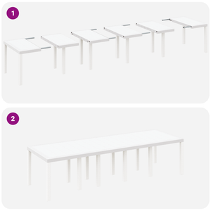 Tavolo da Giardino Bianco 300x100x73 cm Poly Rattan