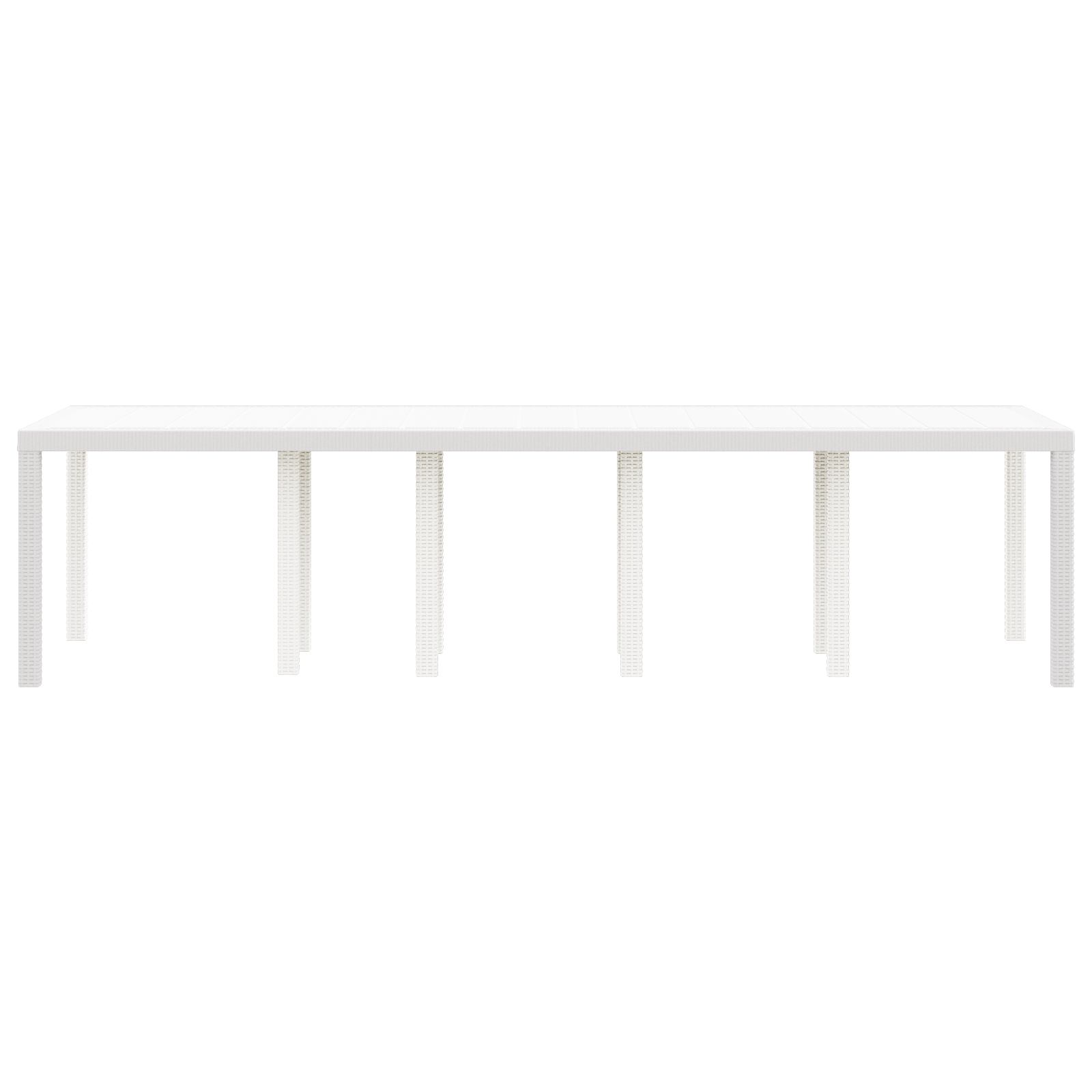 Tavolo da Giardino Bianco 300x100x73 cm Poly Rattan
