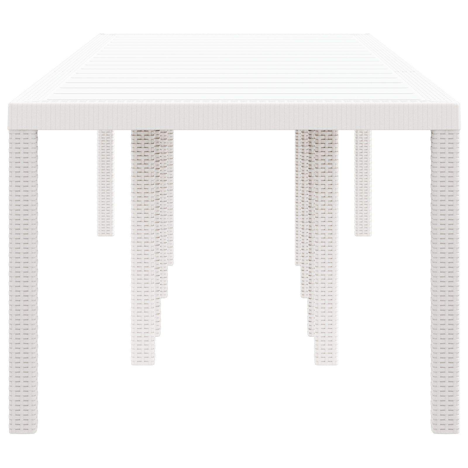 Tavolo da Giardino Bianco 300x100x73 cm Poly Rattan