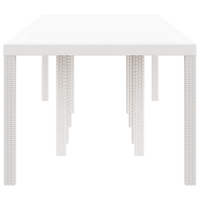 Tavolo da Giardino Bianco 300x100x73 cm Poly Rattan