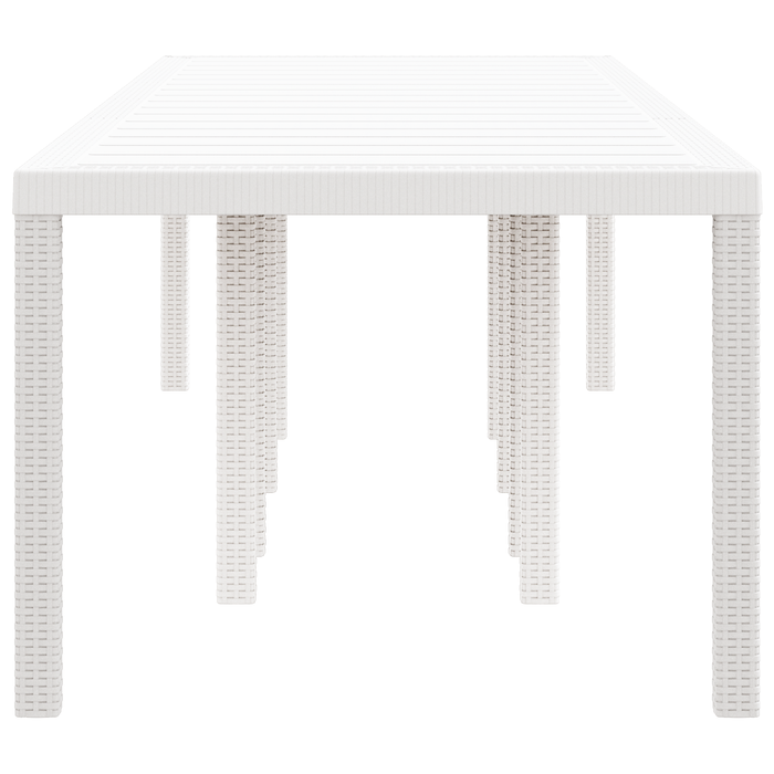 Tavolo da Giardino Bianco 300x100x73 cm Poly Rattan
