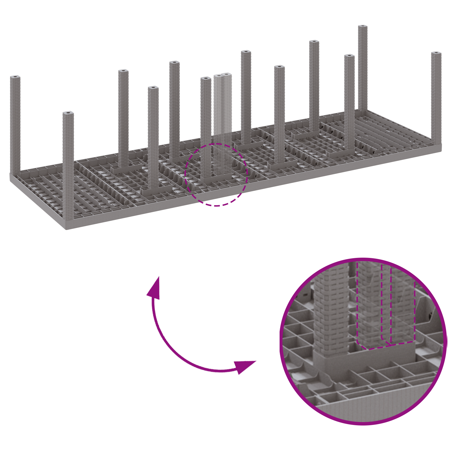 Tavolo da Giardino Grigio Chiaro 300x100x73 cm Poly Rattan