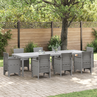 Tavolo da Giardino Grigio Chiaro 300x100x73 cm Poly Rattan