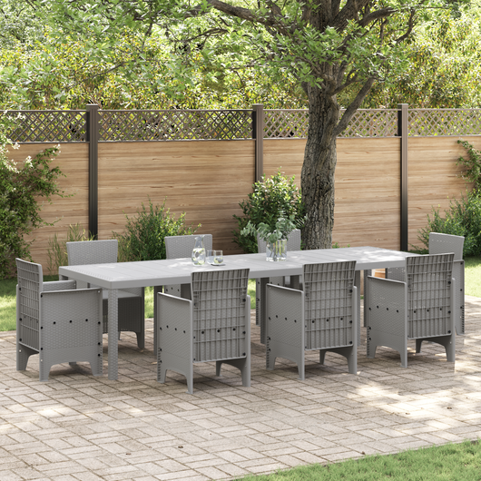 Tavolo da Giardino Grigio Chiaro 300x100x73 cm Poly Rattan