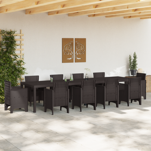 Tavolo da Giardino  Marrone 350x100x73 cm Polirattan