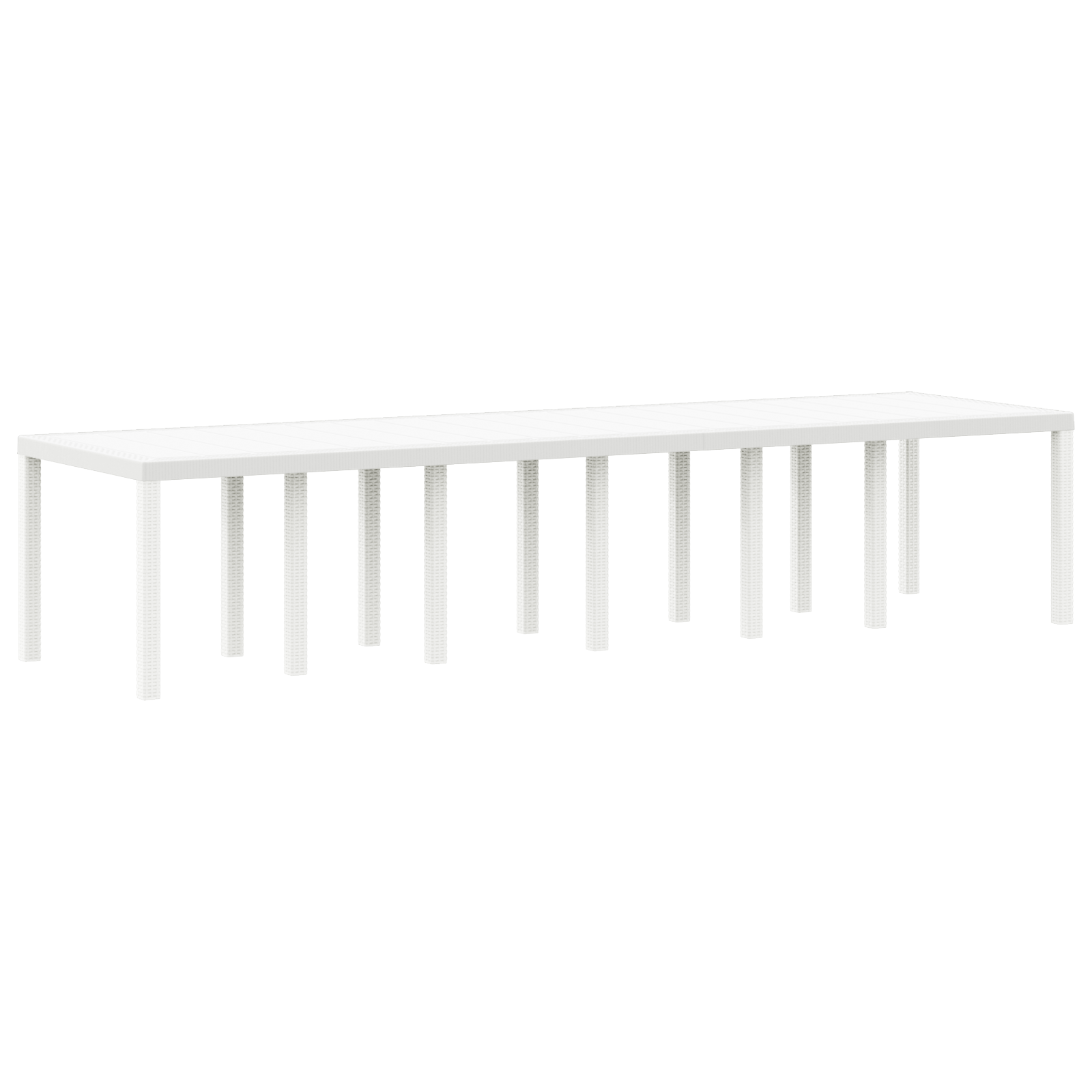Tavolo da Giardino Bianco 350x100x73 cm Poly Rattan