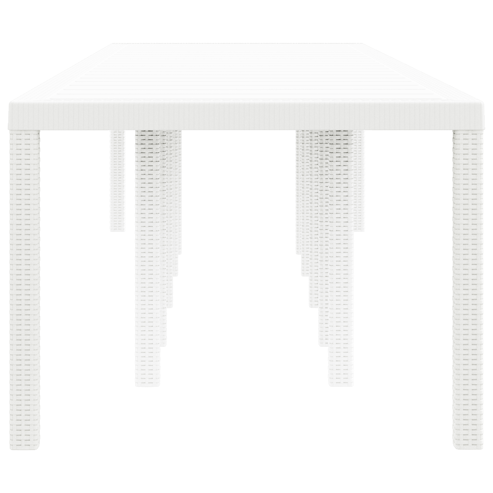 Tavolo da Giardino Bianco 350x100x73 cm Poly Rattan