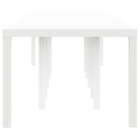 Tavolo da Giardino Bianco 350x100x73 cm Poly Rattan