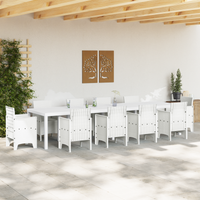 Tavolo da Giardino Bianco 350x100x73 cm Poly Rattan