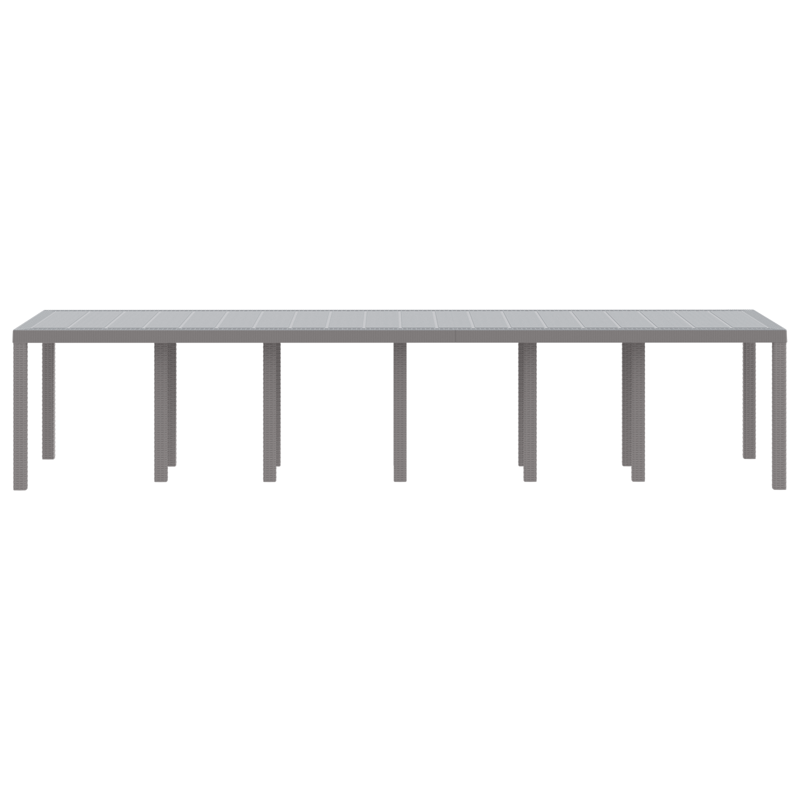 Tavolo da Giardino  Grigio Chiaro 350x100x73 cm Poly Rattan