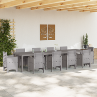 Tavolo da Giardino  Grigio Chiaro 350x100x73 cm Poly Rattan