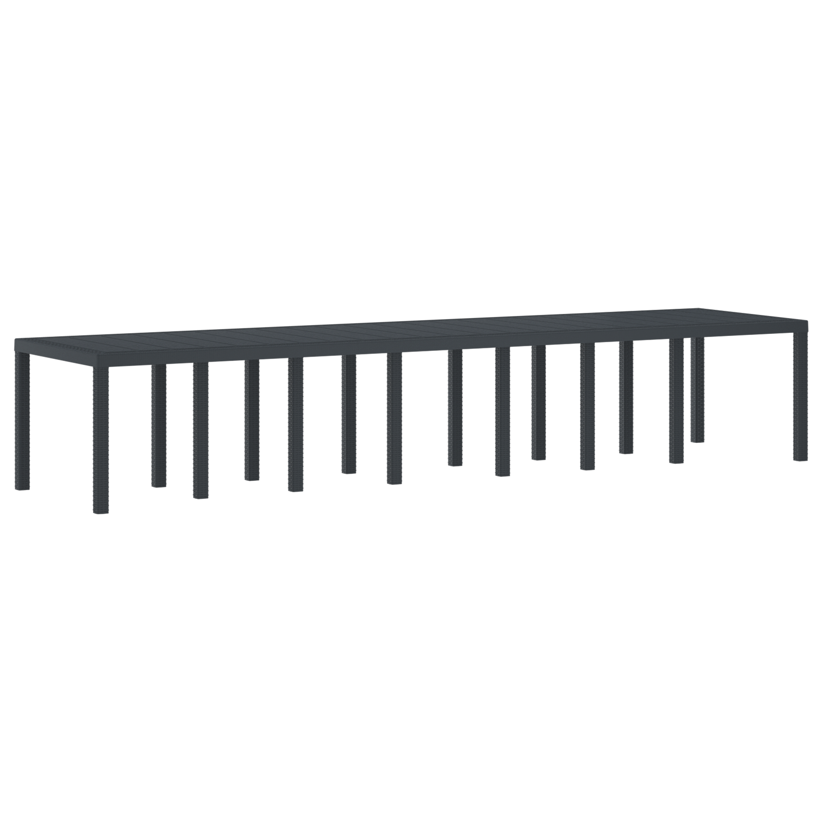 Tavolo da Giardino  Antracite 400x100x73 cm Poly Rattan