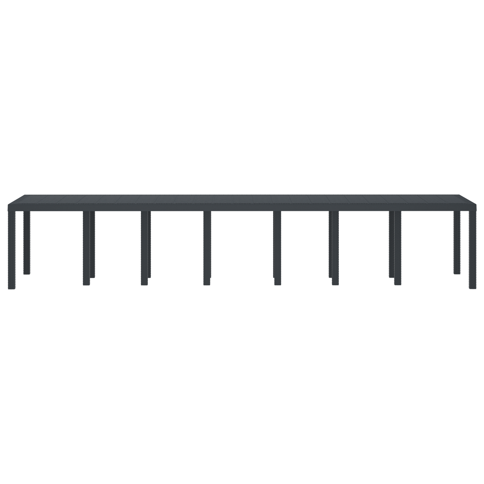 Tavolo da Giardino  Antracite 400x100x73 cm Poly Rattan