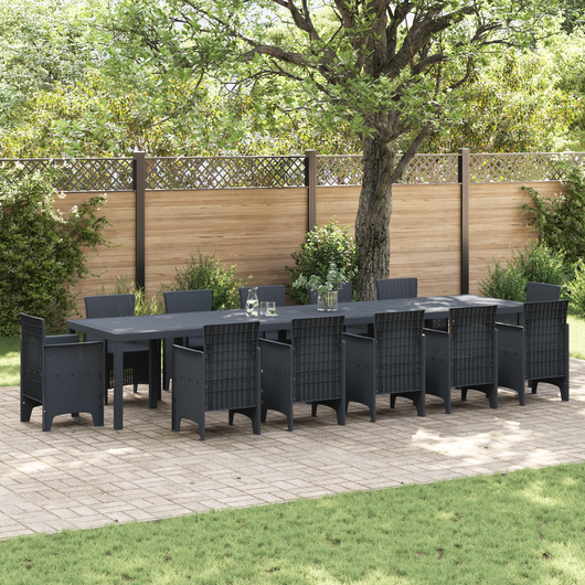 Tavolo da Giardino  Antracite 400x100x73 cm Poly Rattan