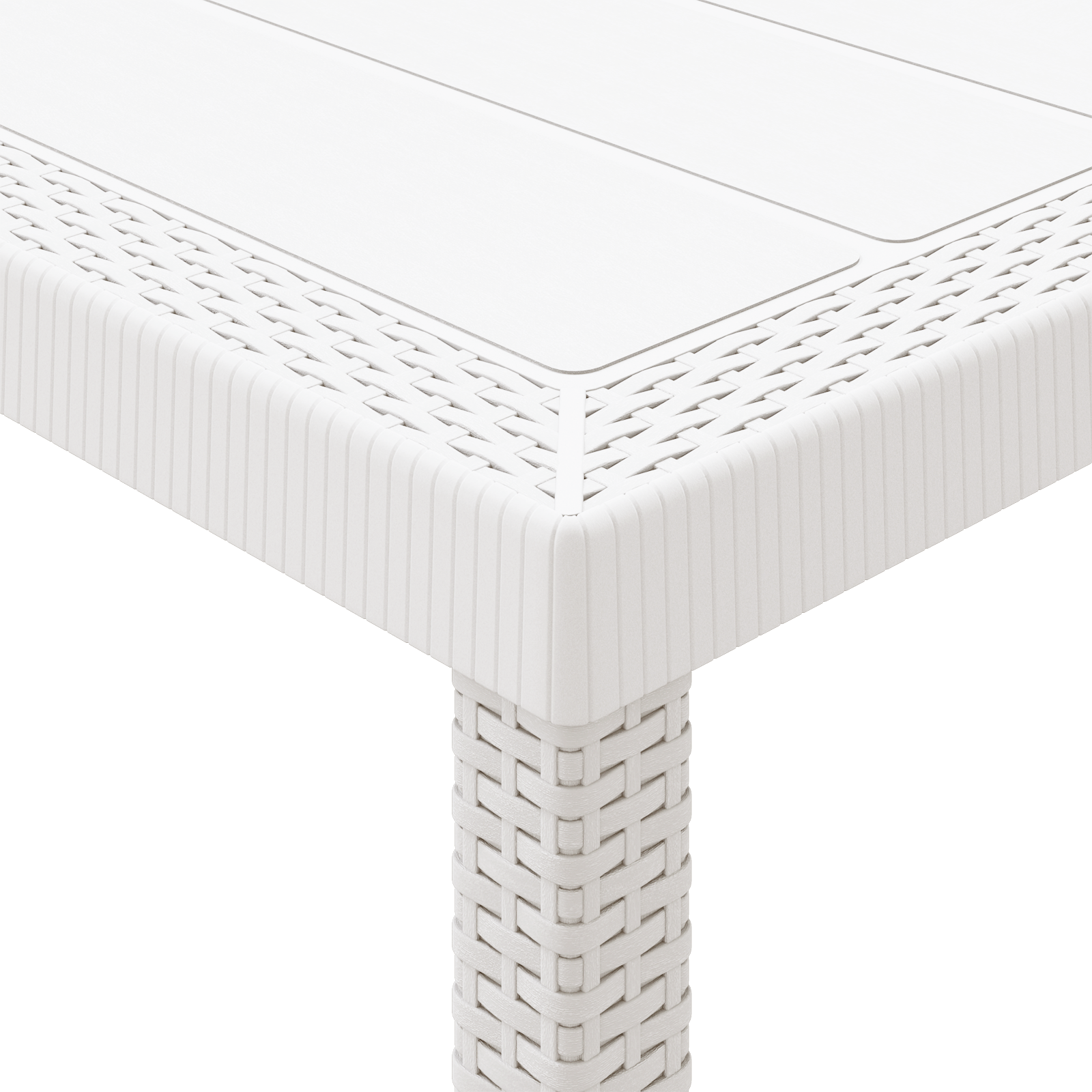 Tavolo da Giardino  Bianco 400x100x73 cm Rattan Sintetico