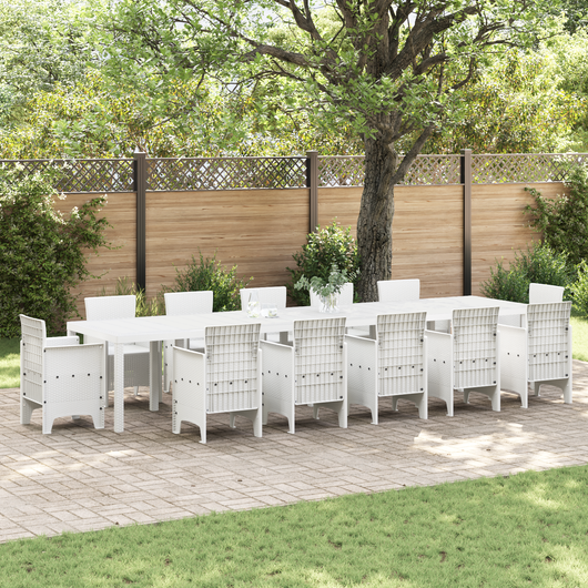 Tavolo da Giardino  Bianco 400x100x73 cm Rattan Sintetico