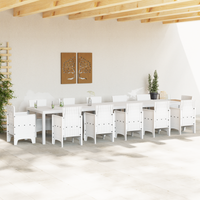 Tavolo da Giardino  Bianco 400x100x73 cm Rattan Sintetico