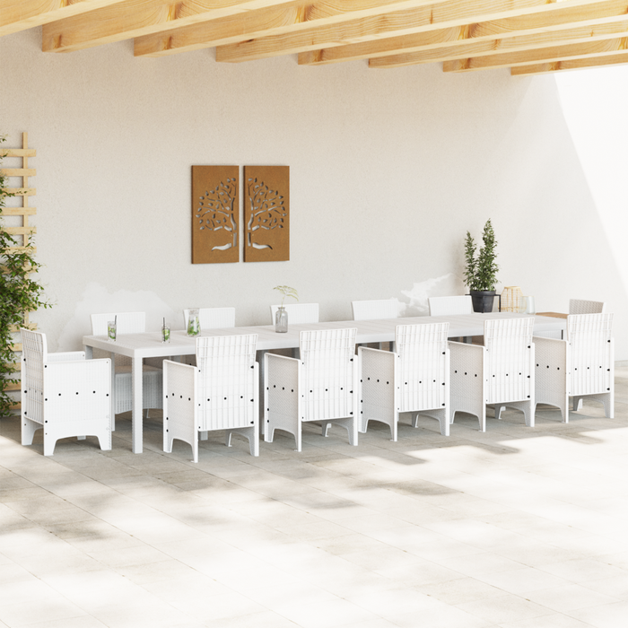 Tavolo da Giardino  Bianco 400x100x73 cm Rattan Sintetico