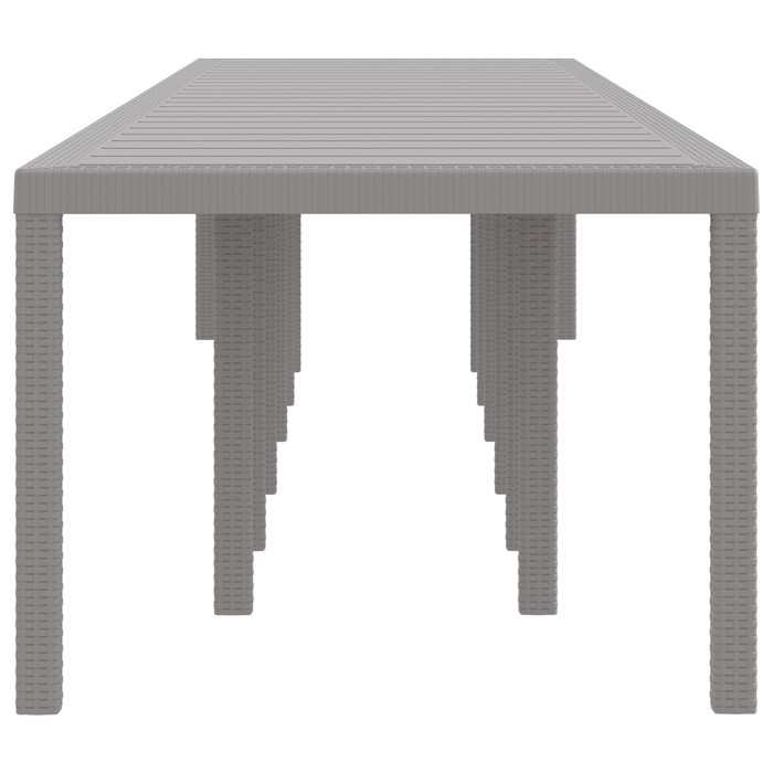 Tavolo da Giardino  Grigio Chiaro 400x100x73 cm Polyrattan