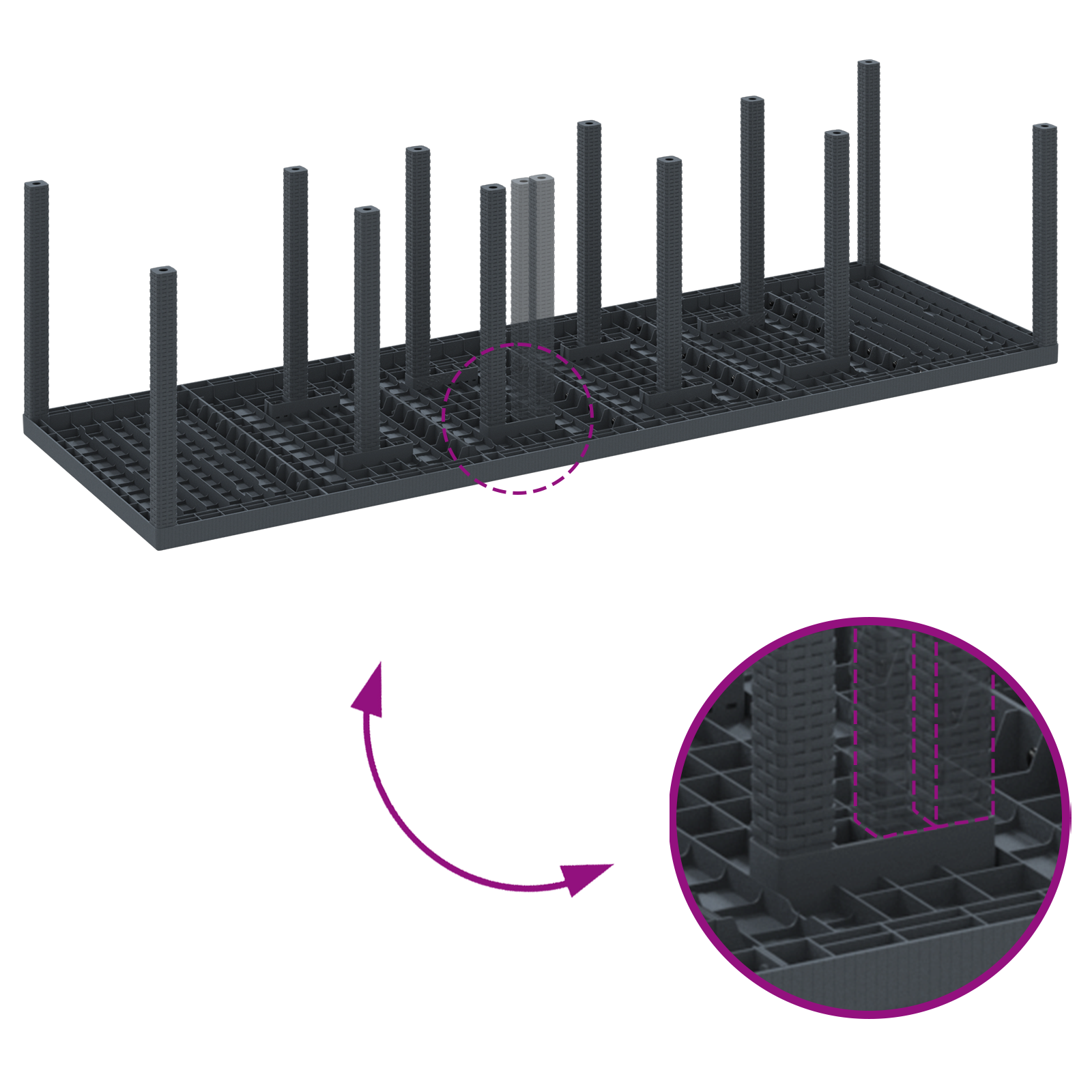 Set da Pranzo da Giardino  da 13 Pezzi con Cuscini Antracite Polyrattan