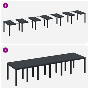 Set da pranzo da giardino  da 15 pezzi antracite in polyrattan