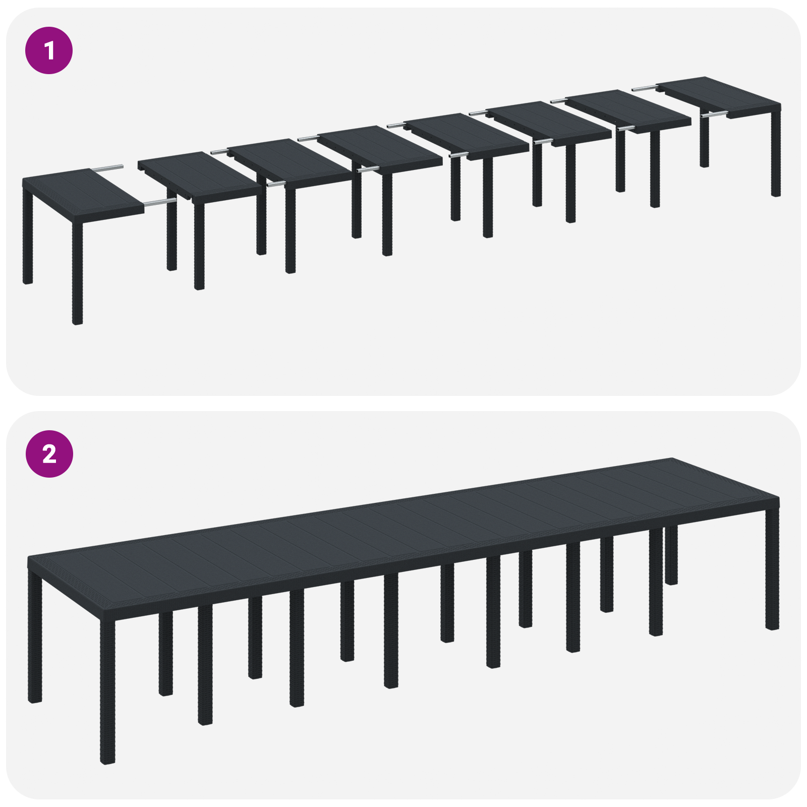 Set da Pranzo da Giardino  17 Pezzi Antracite Poly Rattan