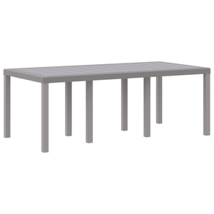 Set da pranzo da giardino 7 pezzi con cuscini grigio chiaro in polyrattan