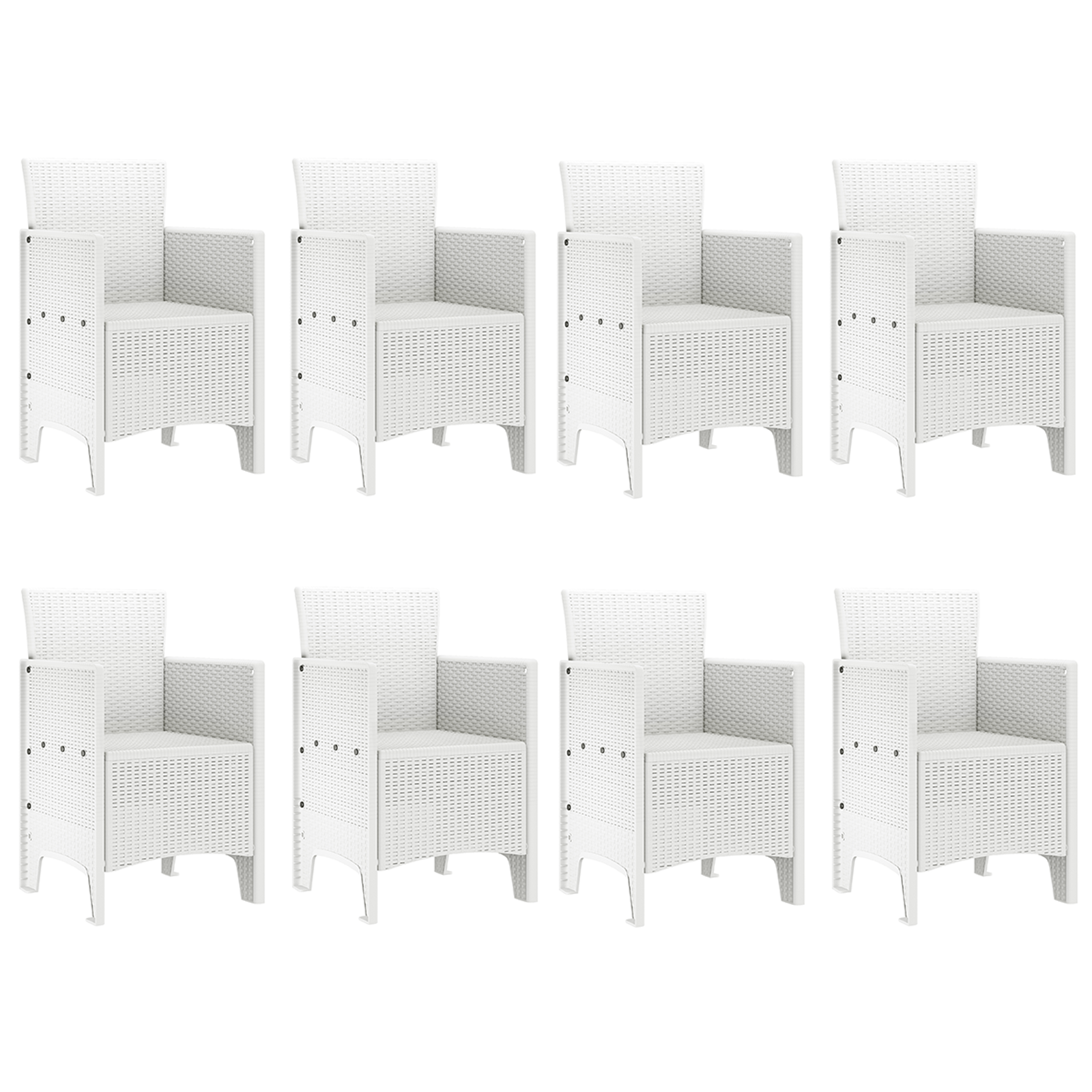 Set da Pranzo da Giardino 9 Pezzi Grigio Chiaro in Polyrattan