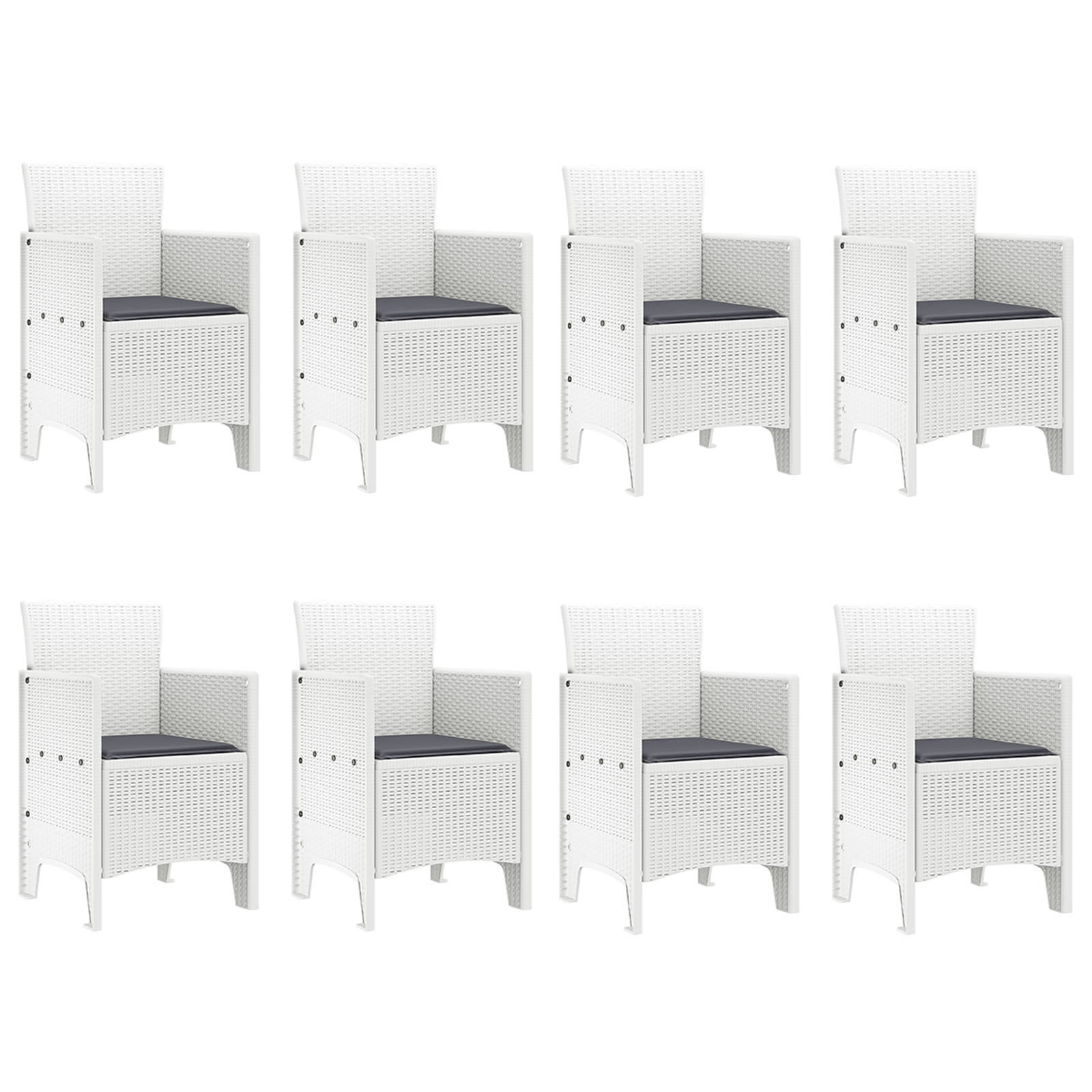 Set da Pranzo da Giardino 9 Pezzi con Cuscini Grigio Chiaro in Rattan Sintetico
