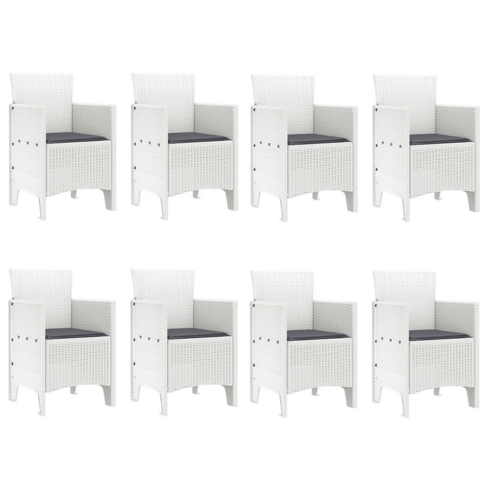 Set da Pranzo da Giardino 9 Pezzi con Cuscini Grigio Chiaro in Rattan Sintetico