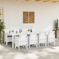 Set da Pranzo da Giardino 9 Pezzi con Cuscini Grigio Chiaro in Rattan Sintetico
