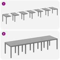 Set da Pranzo da Giardino  da 13 Pezzi con Cuscini Grigio Chiaro Polyrattan